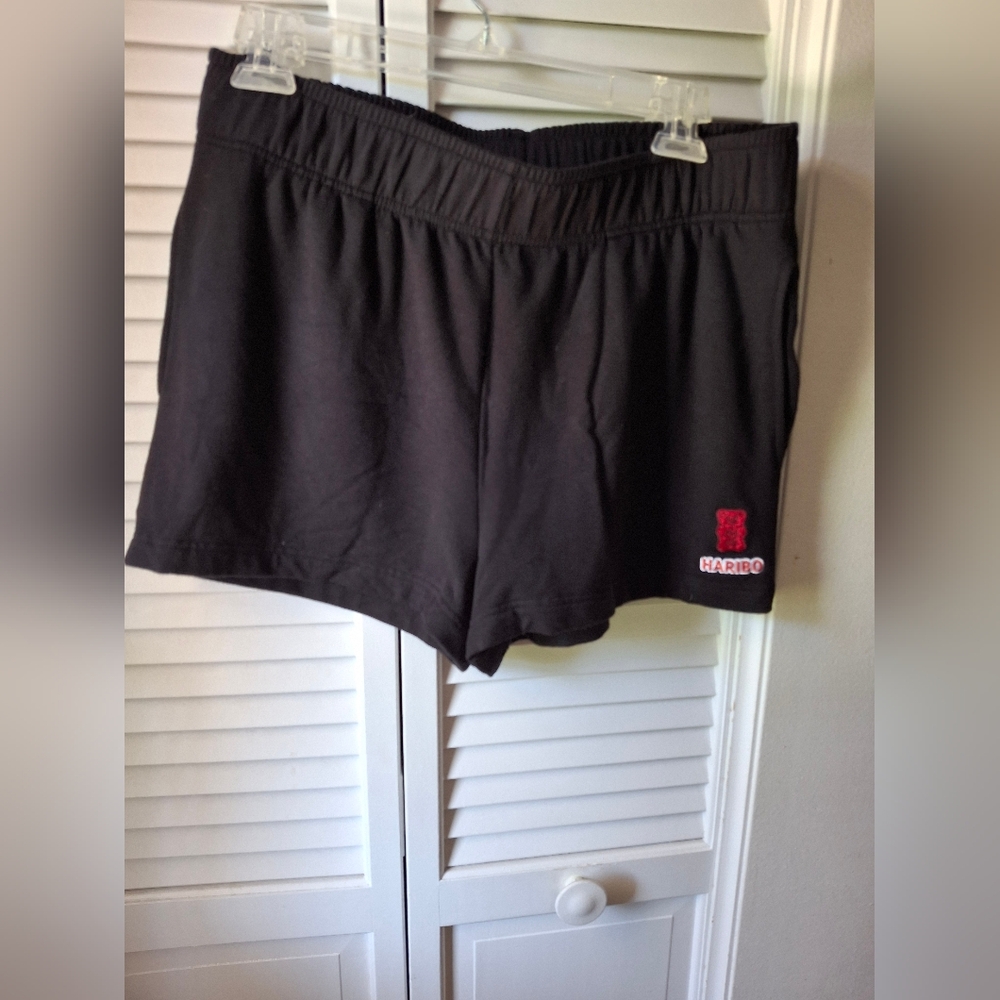 HairboI Black Athletic Shorts with Subtle Logo